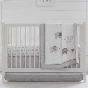 Pottery Barn Kids Taylor Baby Elephant Quilt Organic Cotton NWOT Neutral